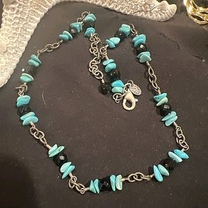 Silpada Silver Turquoise and Onyx Necklace